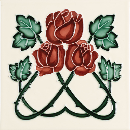 Stovax Red Roses Fireplace Tile