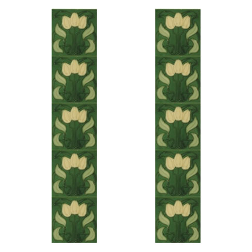 Carron Tubelined Green Fireplace Tiles (LGC008)