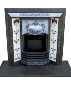 Antique Art Nouveau Cast Iron Fireplace Insert