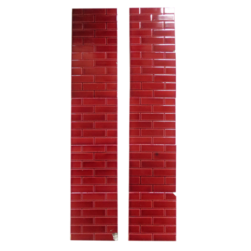 Vintage Fireplace Tiles with Red Brick Design