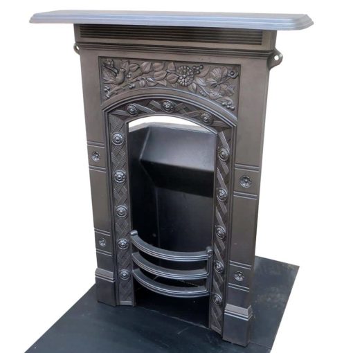 Floral Cast Iron Antique Bedroom Fireplace
