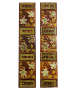Antique Original Amber & Brown Fireplace Tiles