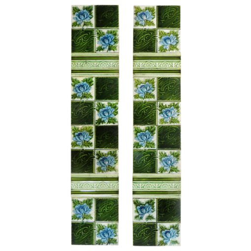 Rich Floral Late Edwardian Fireplace Tiles
