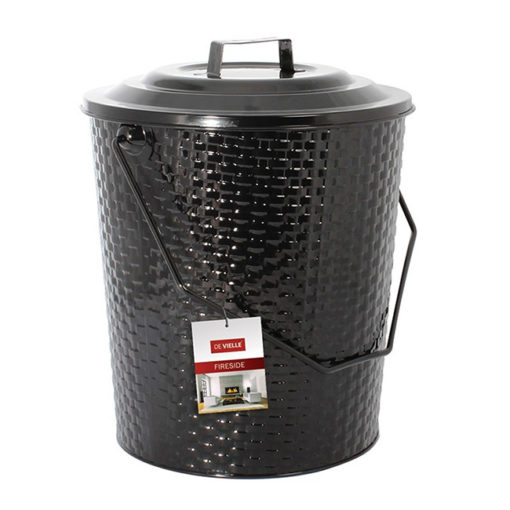 Basket Weave Metal Coal Tub