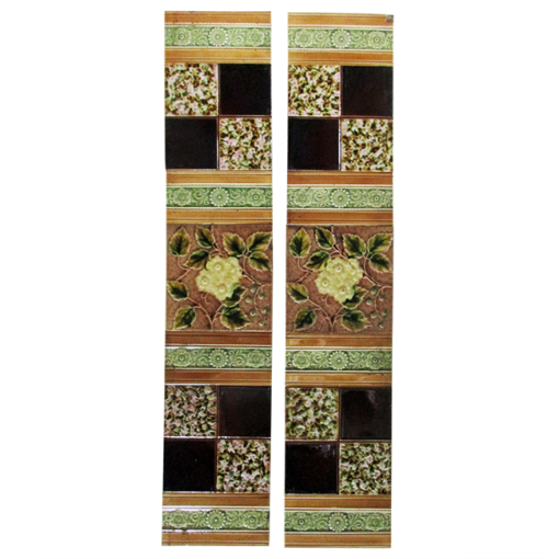 Late Victorian Floral Fireplace Tiles
