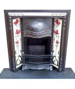 Art Noveau Deco Cast Iron Insert Fireplace