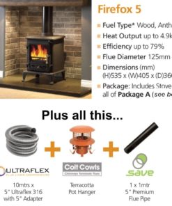 Firefox 5 Cleanburn Stove Package Deal