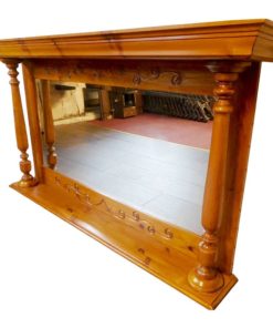 Wooden Overmantel With Mirror