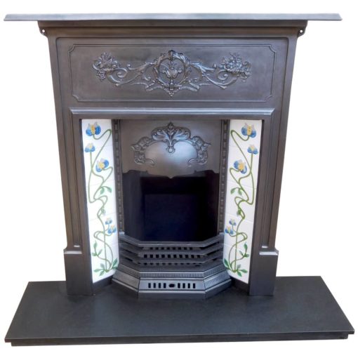 Combination Fireplace With Floral Breast