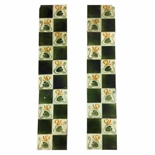 Square Pattern Floral Fireplace Tiles