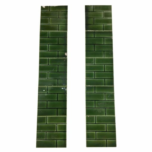 Green Brick Pattern Fireplace Tiles