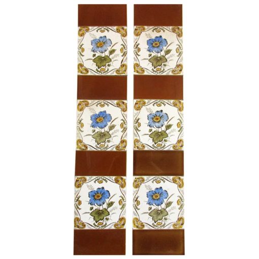 Original Framed Flower Fireplace Tiles