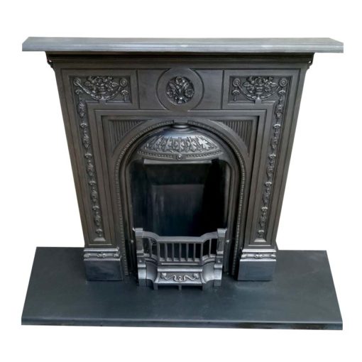 Floral Cast Iron Bedroom Fireplace
