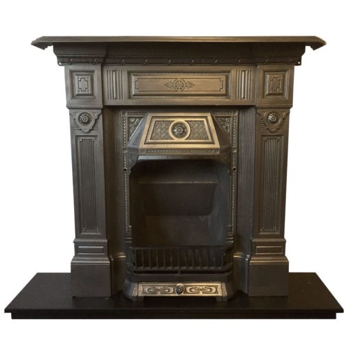 Antique Late Victorian Combination Fireplace