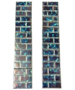 Original Blue Brick Fireplace Tile Set