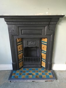 Combination Fireplace With Tiles